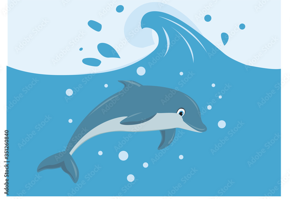 Dolphin Sea Wave
Animal Illustration - obrazy, fototapety, plakaty 
