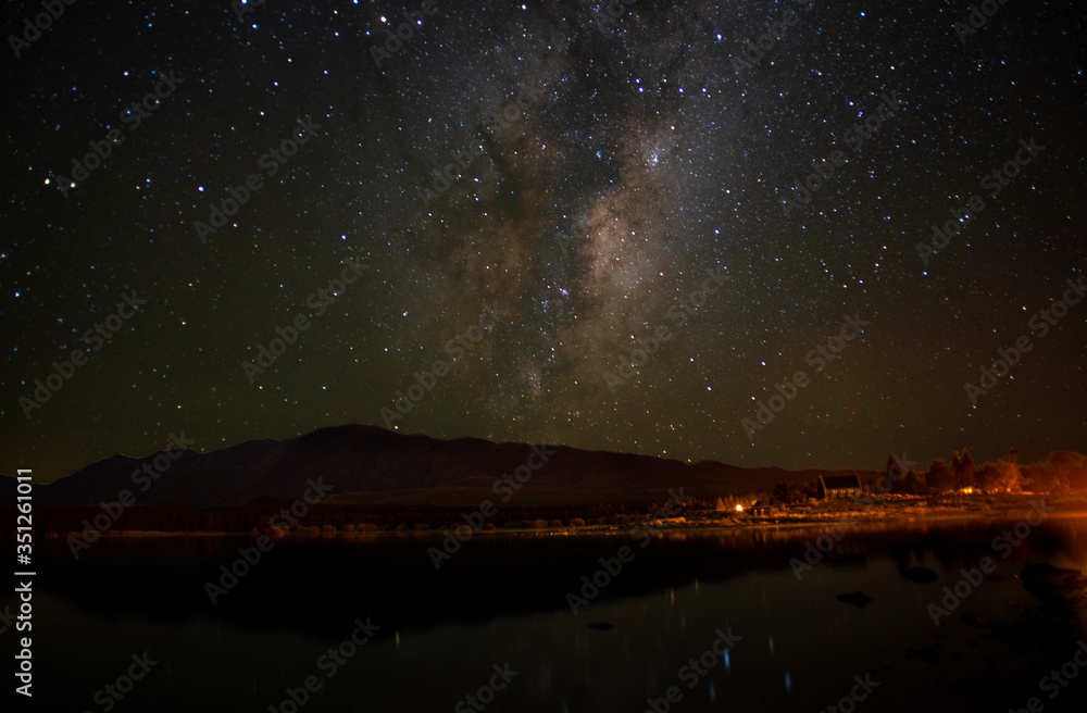 Milky way core in landscape Milky way core in landscape