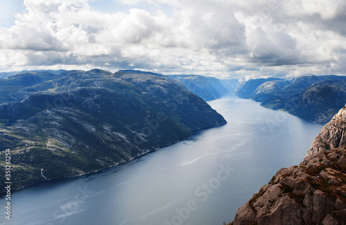 picturesque view on lysefjord