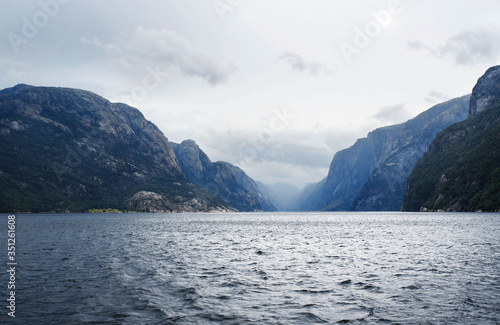 lysefjord between mountains