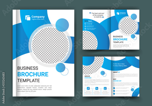 Corporate business bi-fold brochure template design