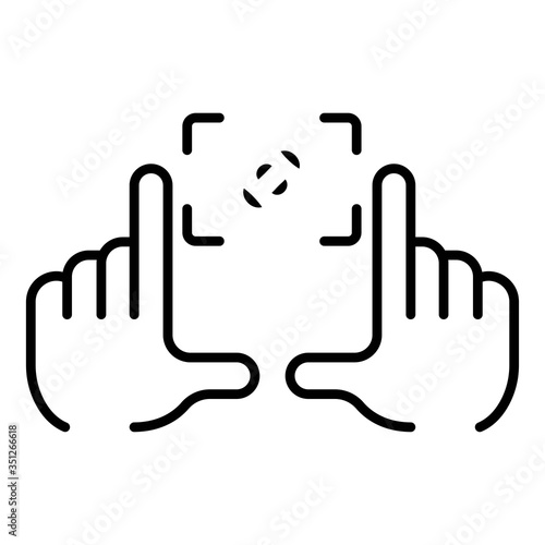 Framing hands icon vector illustration