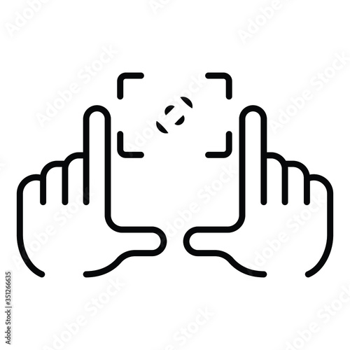 Framing hands icon vector illustration