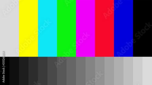 Telecommunication background. No TV signal. Test card of colored stripes. Vector illustration.	

