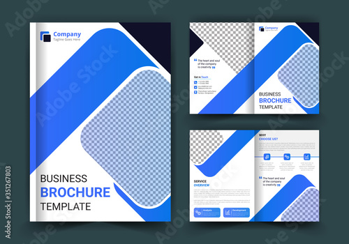 Corporate business bi-fold brochure template design