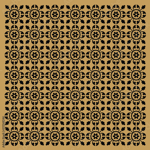 Gothic seamless pattern. Geometrical royal elements in a medieval style. Ornament for a tiles and mosaics.