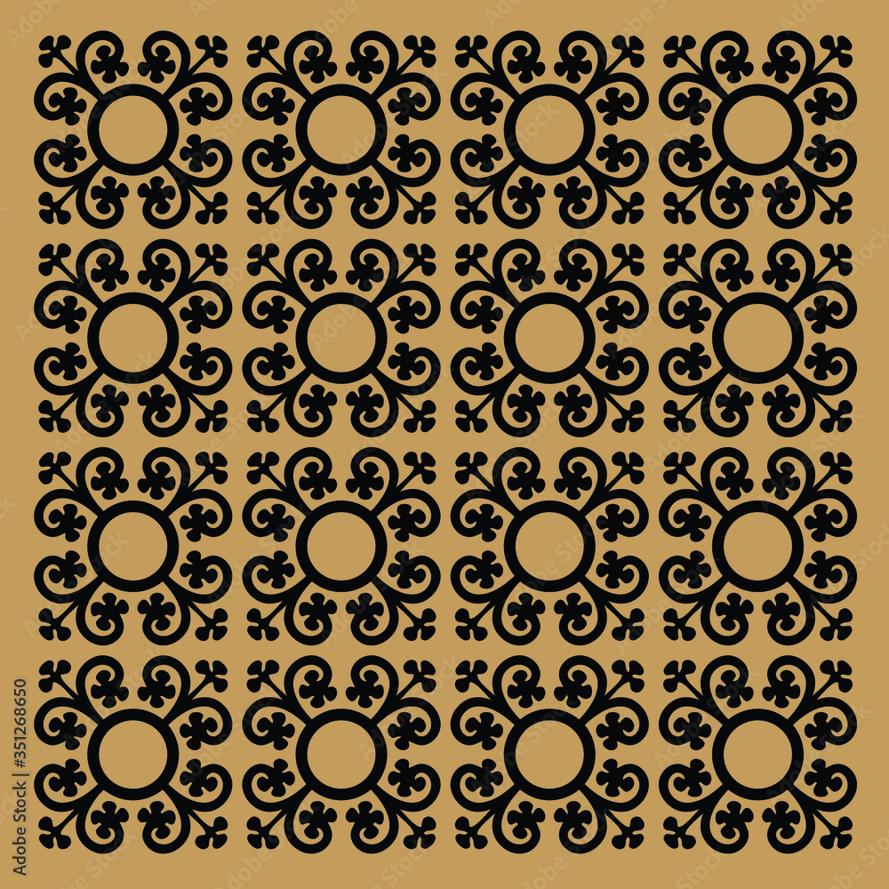 Gothic seamless pattern. Geometrical royal elements in a medieval style. Ornament for a tiles and mosaics.