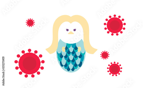 Simple basic icon vector image for COVID-19 corona virus Medical Alert for pandemic pandemic