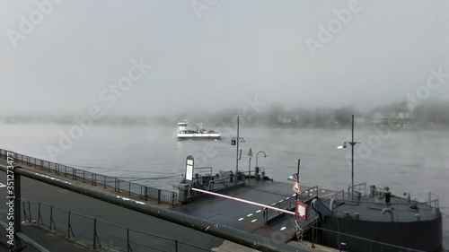 Fähre auf dem Rhein bei Königswinter im Nebel photo