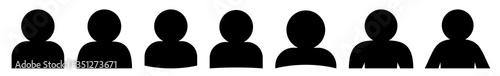 User Icon Black | Avatar Illustration | Client Symbol | Member Profile Logo | Login Head Sign | Isolated | Variations