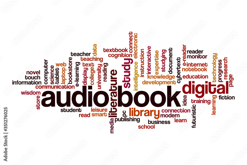 Audio book cloud concept