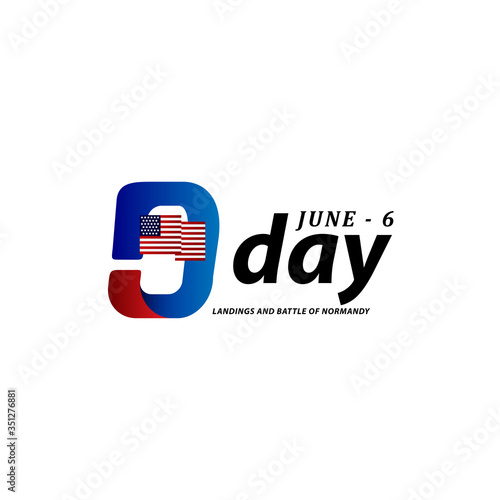 D-day Celebration Landing and Battle of Normandy Vector Template Design Illustration