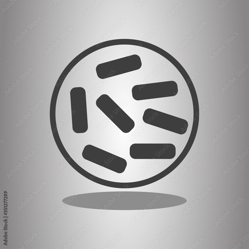Microbe simple icon with shadow. Flat desing Microbe simple icon with shadow. Flat desing