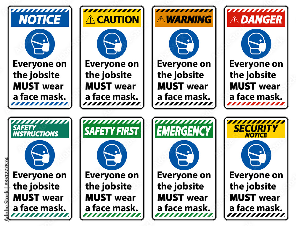 Wear A Face Mask Sign Isolate On White Background,Vector Illustration EPS.10 Wear A Face Mask Sign Isolate On White Background,Vector Illustration EPS.10
