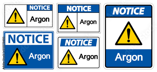 Notice Argon Symbol Sign Isolate On White Background,Vector Illustration EPS.10