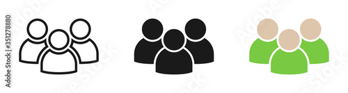 People icons. User icons, isolated. Group of people in flat design. People vector icons. Team signs. Vector illustration