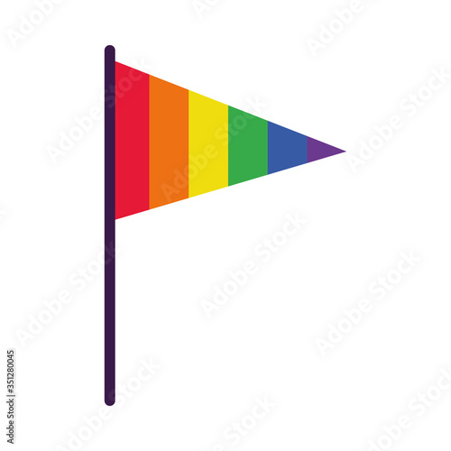 pride pennant icon, flat style