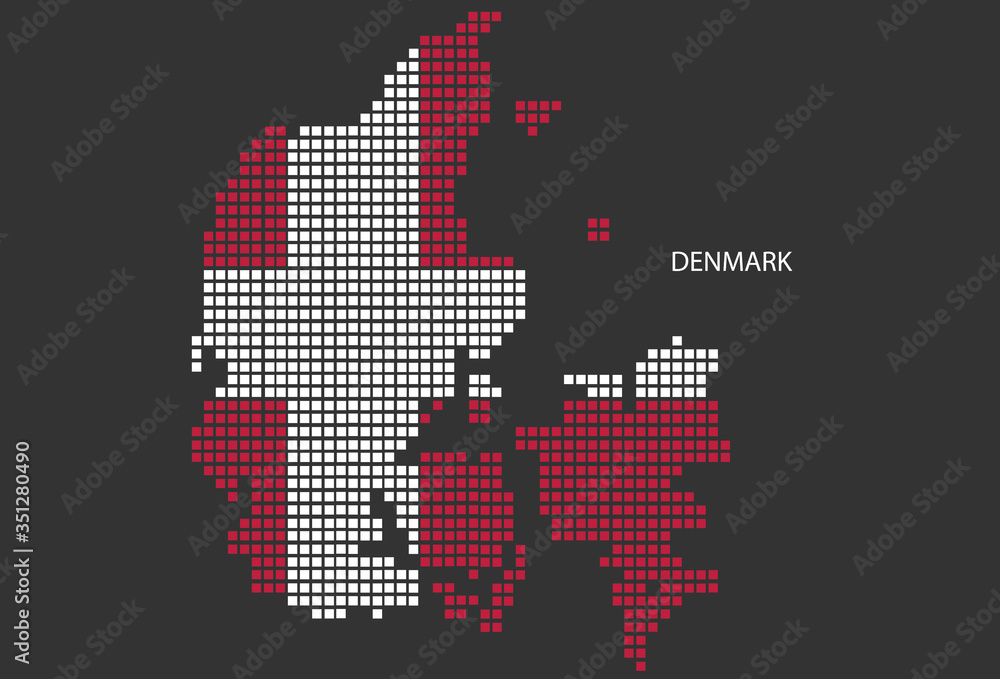 Fototapeta premium Denmark map design flag Azerbaijan square, black background.