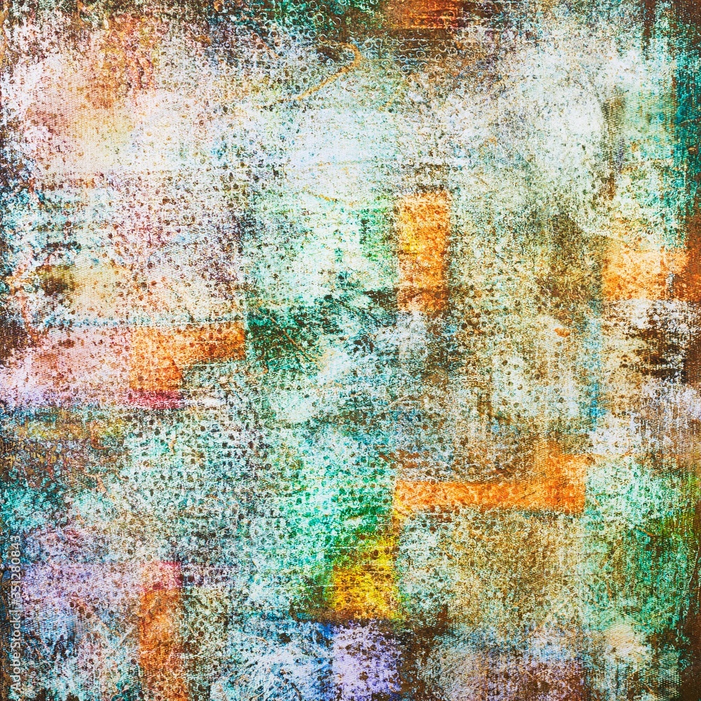 A colourful abstract acrylic painting background on a canvas board A colourful abstract acrylic painting background on a canvas board
