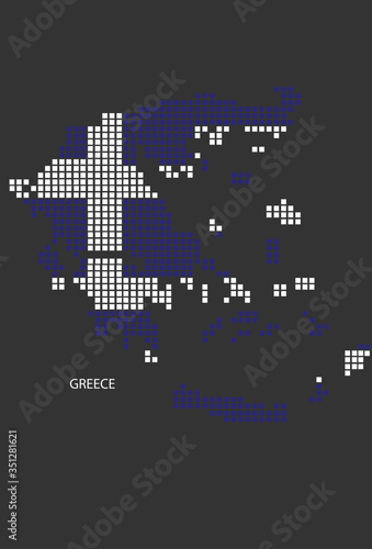 Greece map design flag Azerbaijan square, black background.