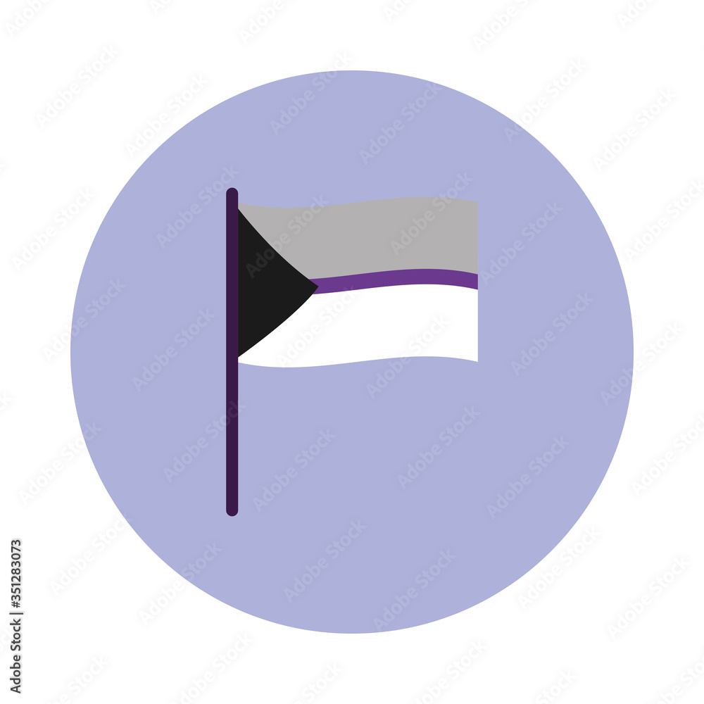 demisexual pride flag icon, block style demisexual pride flag icon, block style