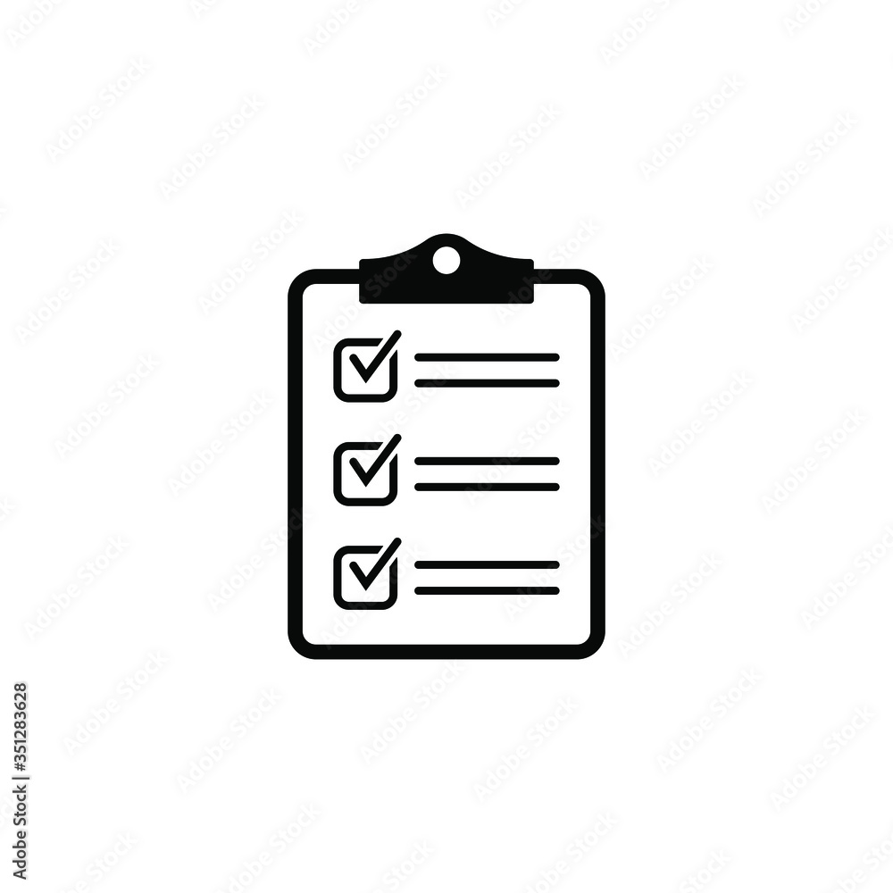 Clipboard with checklist icon, symbol for web site and app design. Vector illstration. Clipboard with checklist icon, symbol for web site and app design. Vector illstration.