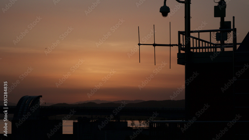 Fototapeta premium Sunset on River in Daegu, Korea