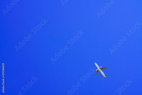 air plane in the background of blue sky