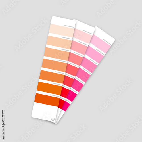Color palette guide on grey background. Vector stock illustration.