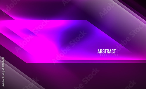 Dynamic neon shiny abstract background. Trendy abstract layout template for business or technology presentation, internet poster or web brochure cover, wallpaper