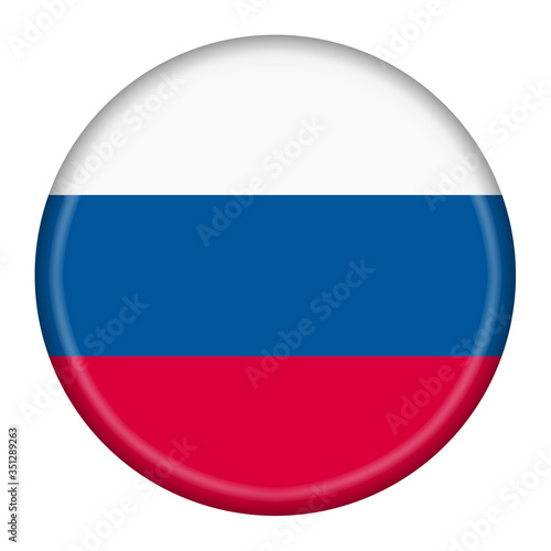 Russian Federation flag button illustration with clipping path