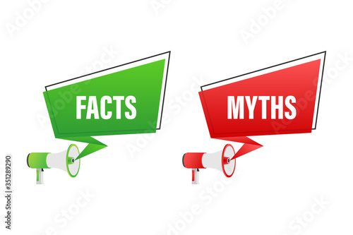 Myths facts. Facts, great design for any purposes. Vector stock illustration.
