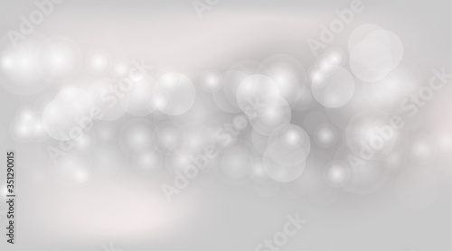 Abstract background bubbles bokeh blurred.  Bubbles soft gray for graphic banner. Grey background with bokeh circle soft. Soft bokeh blur grey light wallpaper. vector EPS.10
