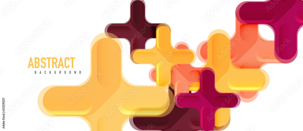 Glossy multicolored plastic style cross composition, x shape design, techno geometric modern abstract background. Trendy abstract layout template Glossy multicolored plastic style cross composition, x shape design, techno geometric modern abstract background. Trendy abstract layout template