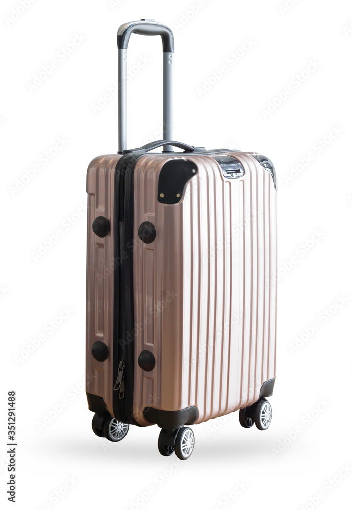 Pink traveler suitcase isolated on white background Pink traveler suitcase isolated on white background