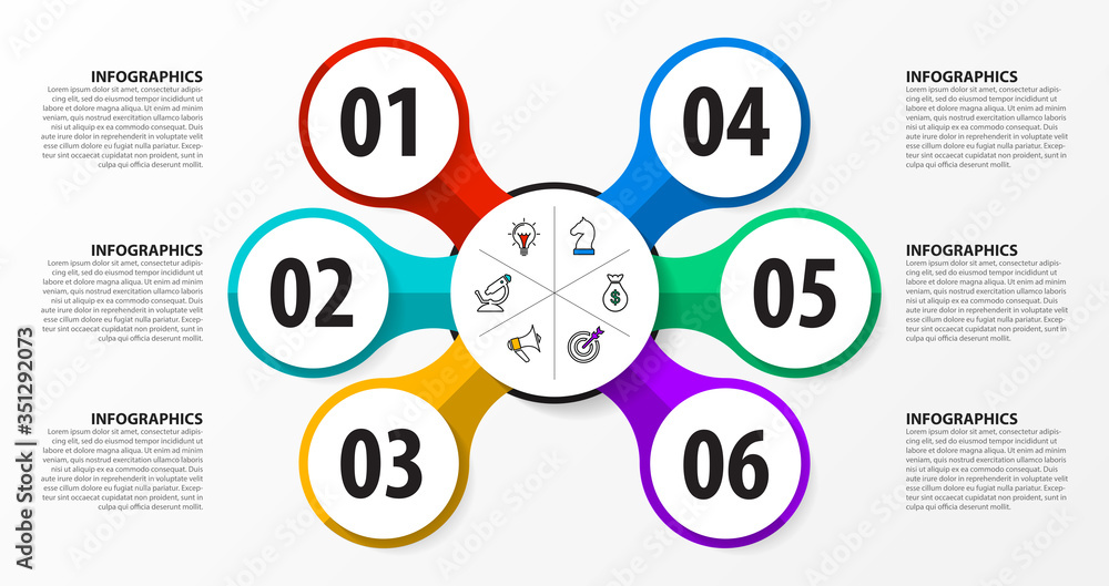Infographic design template. Creative concept with 6 steps Infographic design template. Creative concept with 6 steps