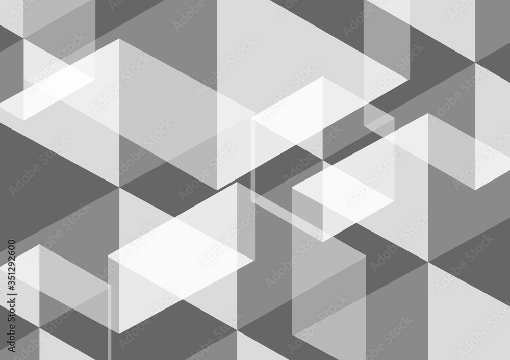 Obraz premium Geometric abstract hexagon perspective background in white and gray.Using for structure molecule, digital futuristic minimalism, big data visualization, technology, and science pattern Template.