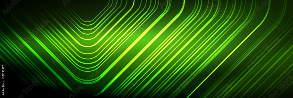Shiny neon lines, stripes and waves, technology abstract background. Trendy abstract layout template for business or technology presentation, internet poster or web brochure cover, wallpaper Shiny neon lines, stripes and waves, technology abstract background. Trendy abstract layout template for business or technology presentation, internet poster or web brochure cover, wallpaper