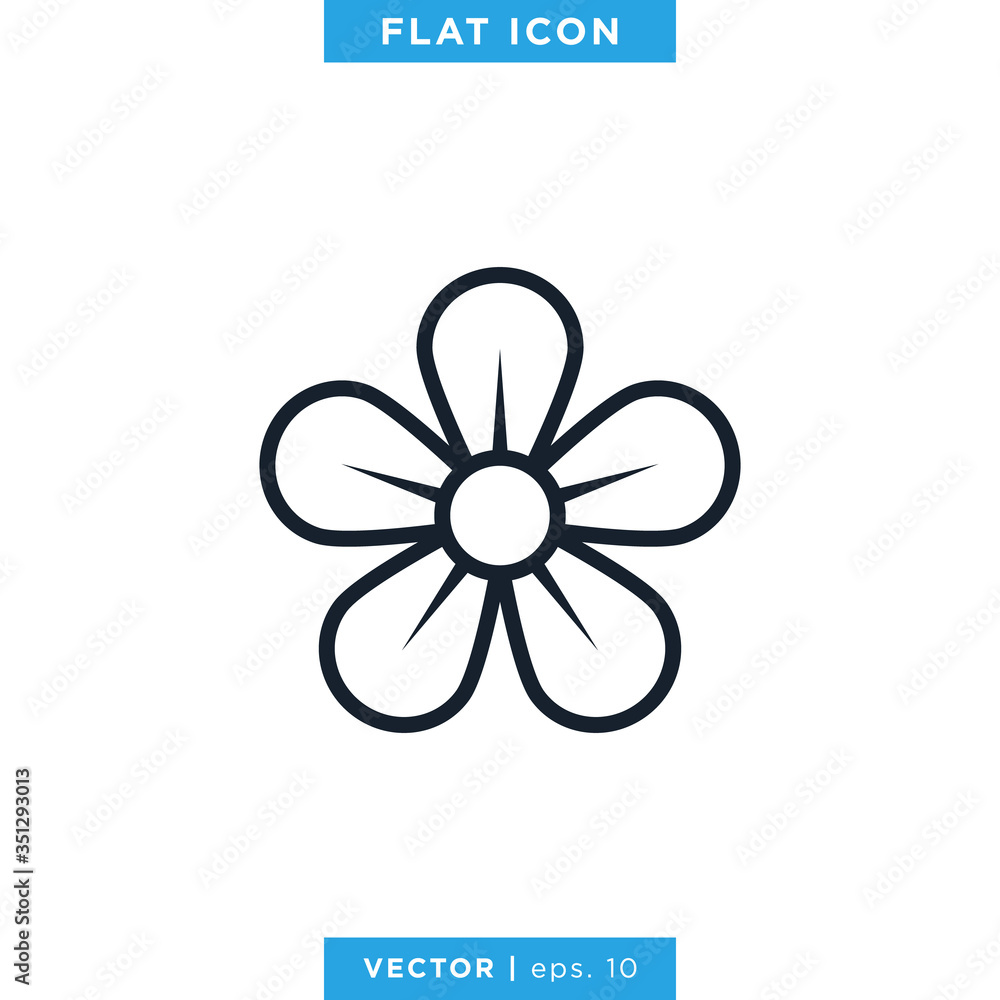 Flower Icon Vector Design Template. Editable Stroke Flower Icon Vector Design Template. Editable Stroke