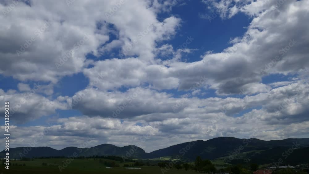 Field and mountains, beautiful landscape in Austria in a village time lapse. Field and mountains, beautiful landscape in Austria in a village time lapse.