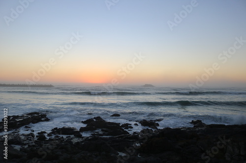 Spectacular sunset over the sea at Yzerfonteint, Western Cape, South Africa