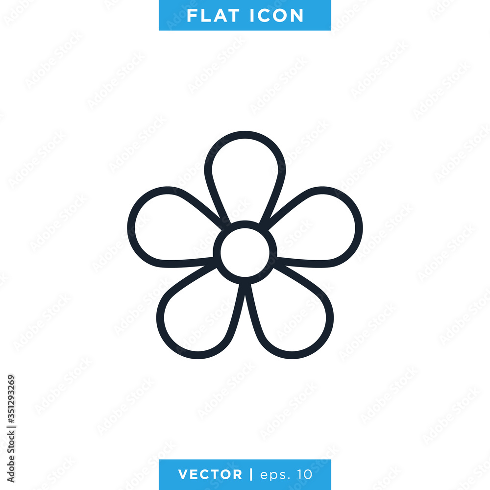Flower Icon Vector Design Template. Editable Stroke Flower Icon Vector Design Template. Editable Stroke