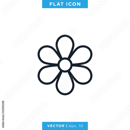 Flower Icon Vector Design Template. Editable Stroke