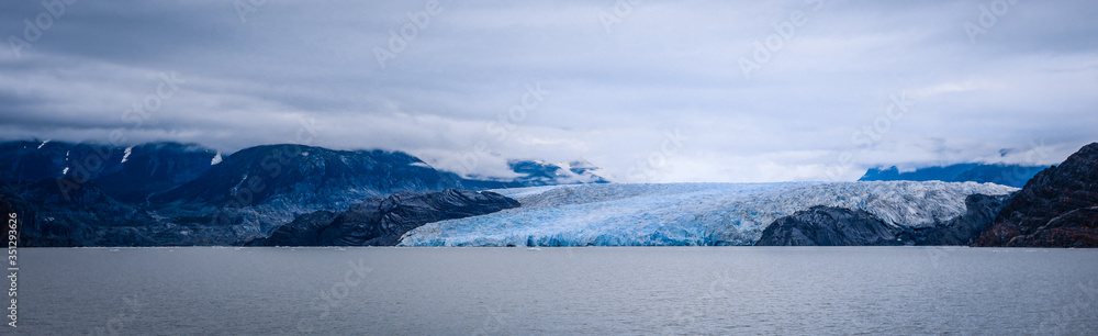 Melting  Clear and Blue Ice on the Glacier Gray, Chile