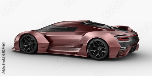 3D rendering of a brand-less generic concept car in studio environment