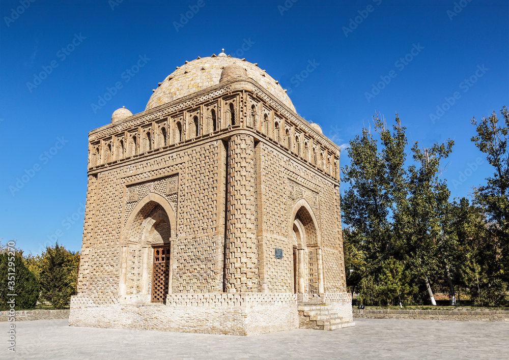 Samanid mausoleum, a monument of early medieval architecture,  Bukhara, Uzbekistan