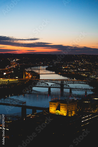 City Bridges over early morning sunrise. © Andrew