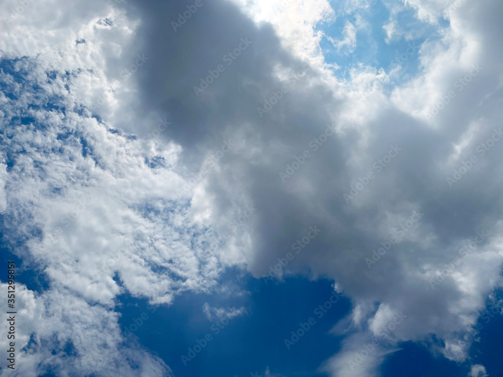 Fototapeta premium Sky background, Cloud formation during the rainy season, rainy season in the period is cool and humid.