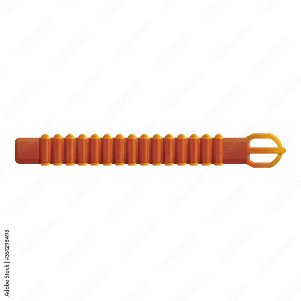 Safari cartridge belt icon. Cartoon of safari cartridge belt vector icon for web design isolated on white background Safari cartridge belt icon. Cartoon of safari cartridge belt vector icon for web design isolated on white background