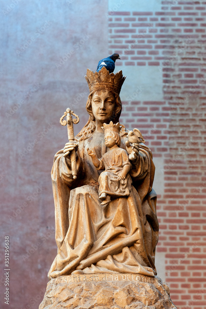 statue of virgin mary in the church in Malaga